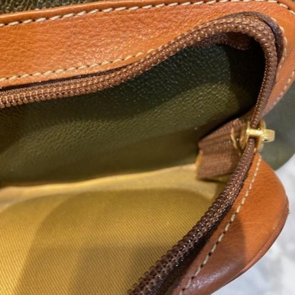 Babe Didrikson green and brown leather backpack - Picture 5 of 6